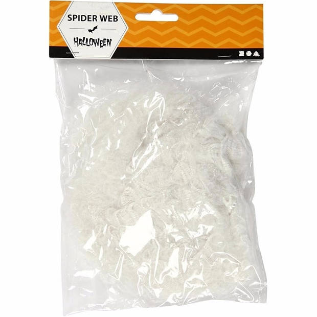 Halloween witte spinnenweb 20 gram - Feestdecoratievoorwerp