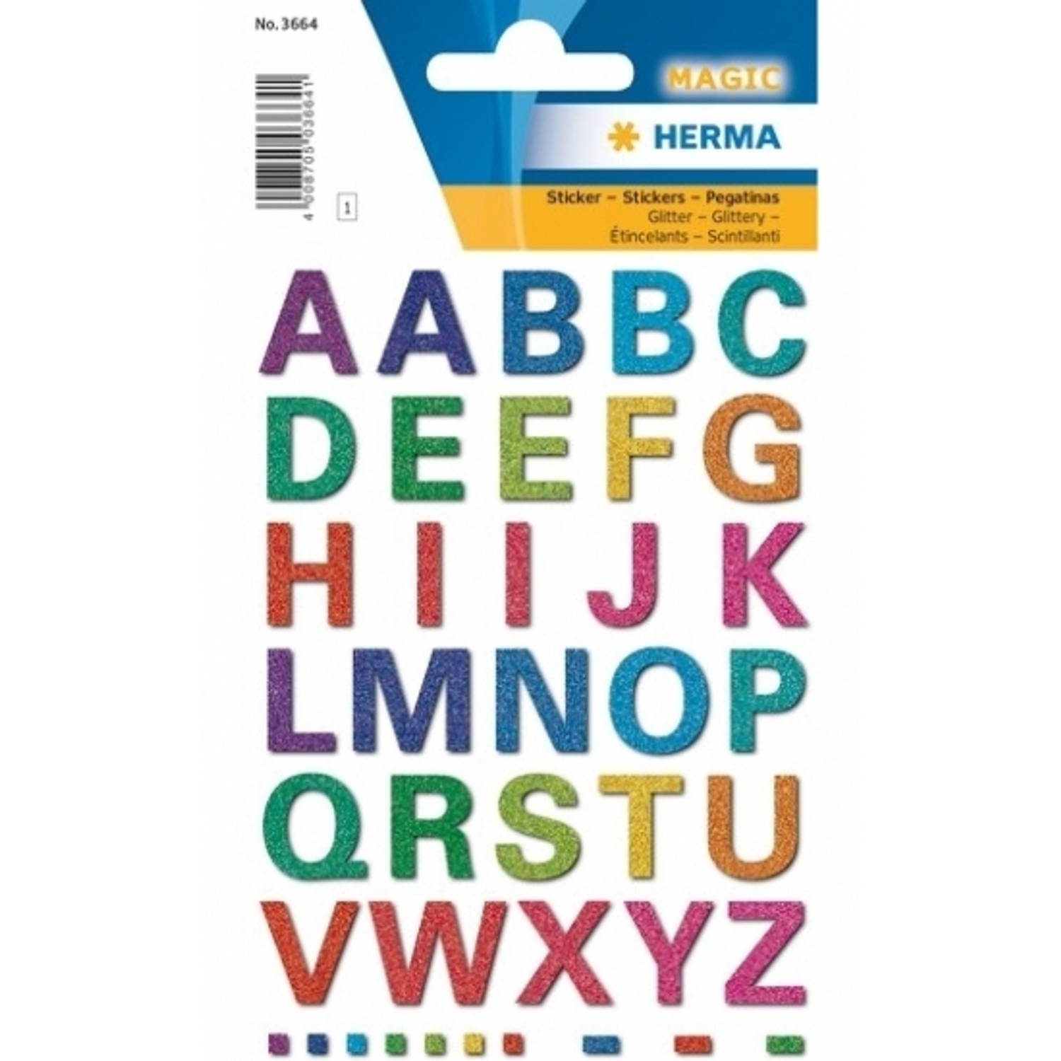 Stickervel letters gekleurd