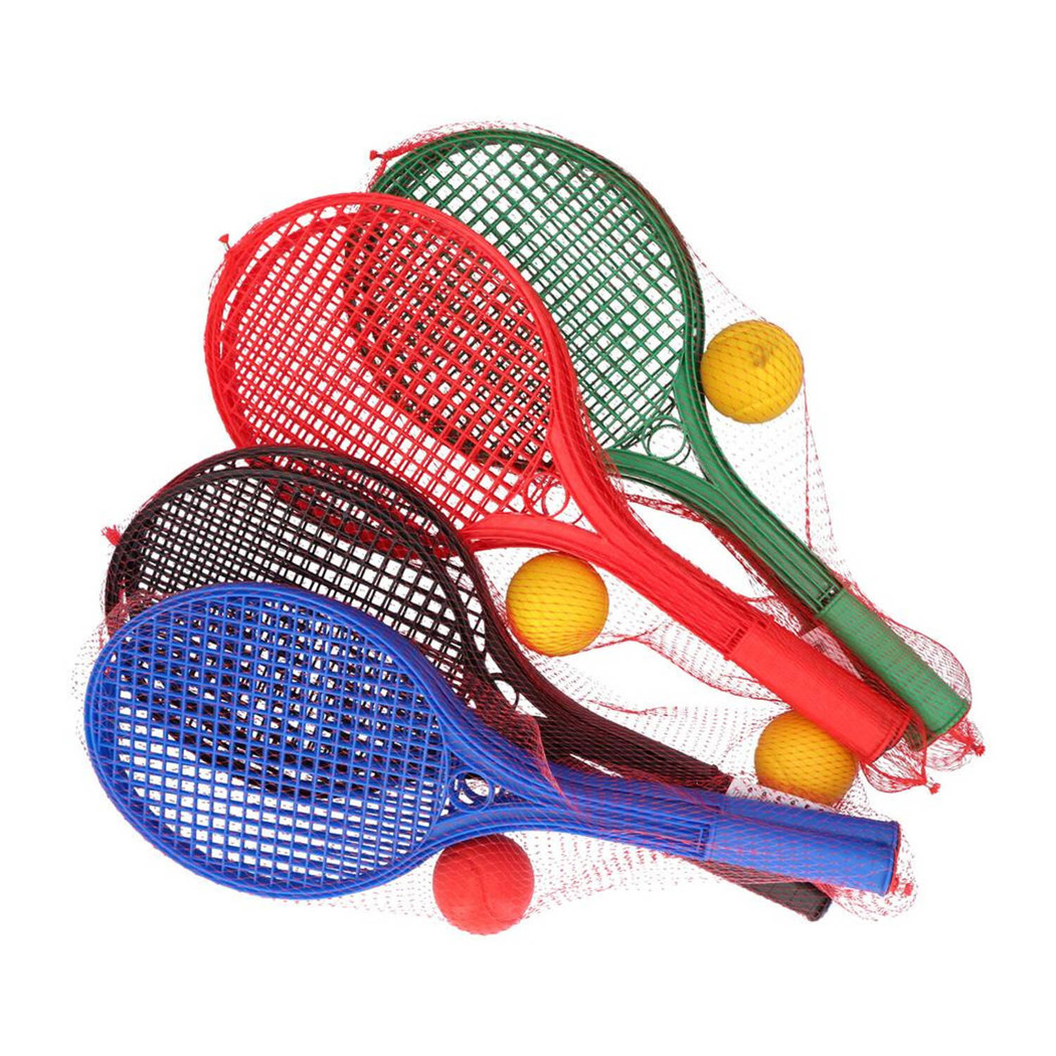 Plastic tennis set met soft bal