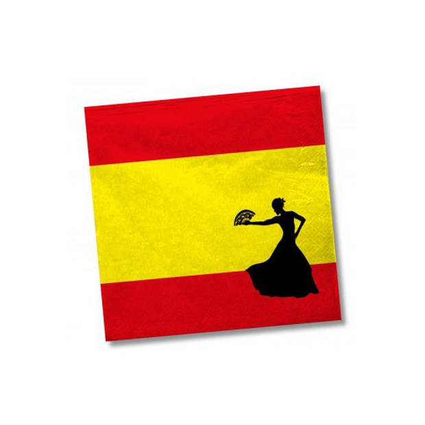 Papieren Spanje vlag servetten 20x - Feestservetten