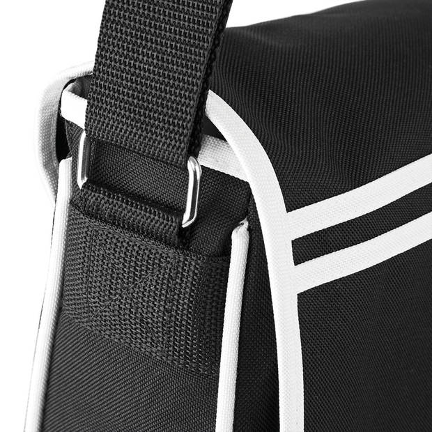 Bagbase retro schoudertas black/white 12 liter