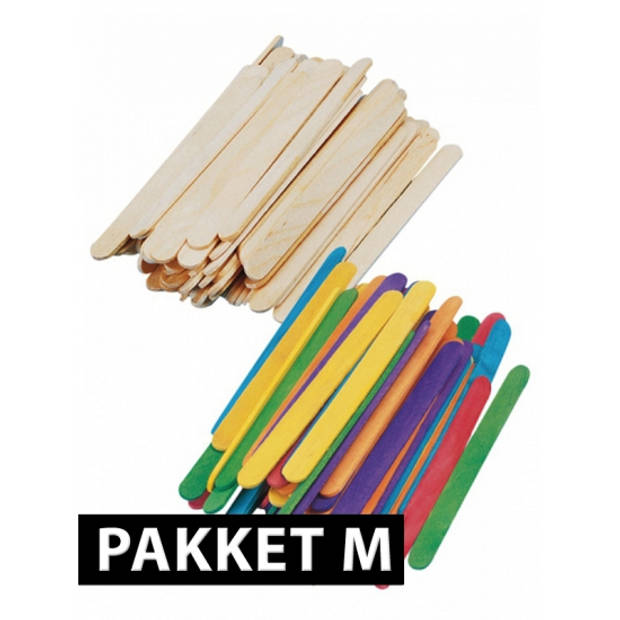 Houten knutsel ijsstokjes set 288x - Hobby ijsstokjes