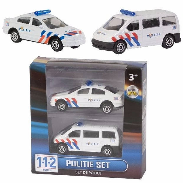 112 Politie auto setje van 2 stuks - autos 7 cm - Speelgoed auto's