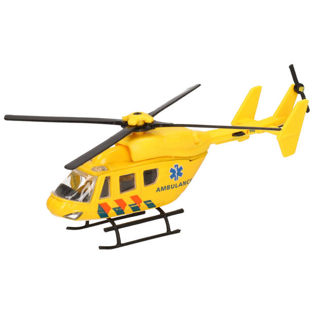 Speelgoed 112 ambulance set 3-delig - helikopter 16 cm en autos 7 cm - Speelgoed auto's