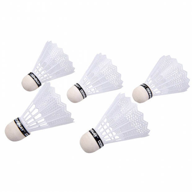 5x stuks Witte badminton shuttles - Badmintonshuttles
