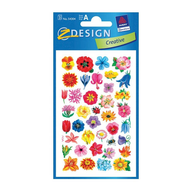 Bloemen deco kinder/hobby stickers - 3x vellen - Stickers