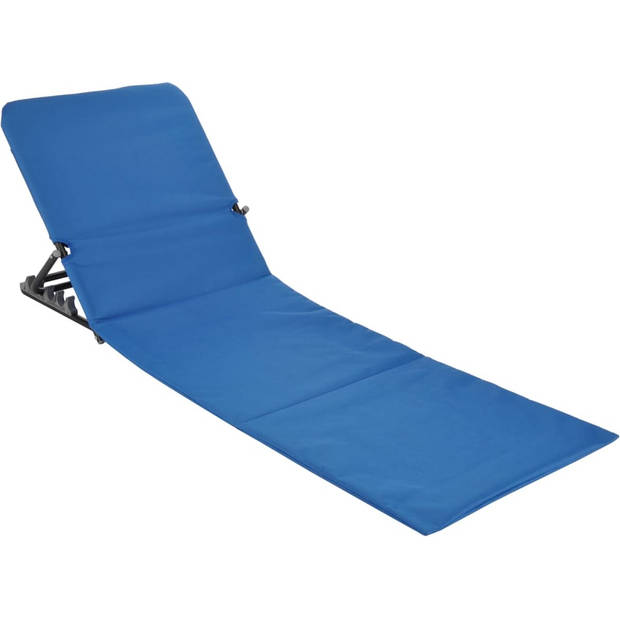 Haushalt 64234 - Inklapbare strandmat / strandstoel met rugleuning (blauw)