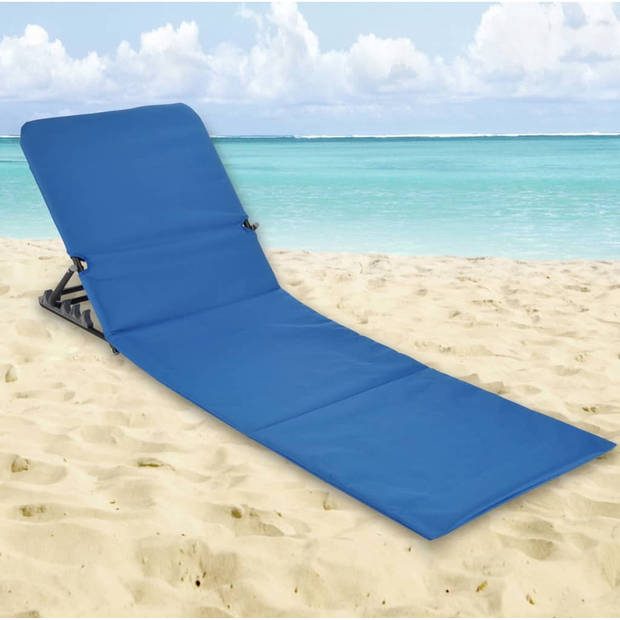 Haushalt 64234 - Inklapbare strandmat / strandstoel met rugleuning (blauw)