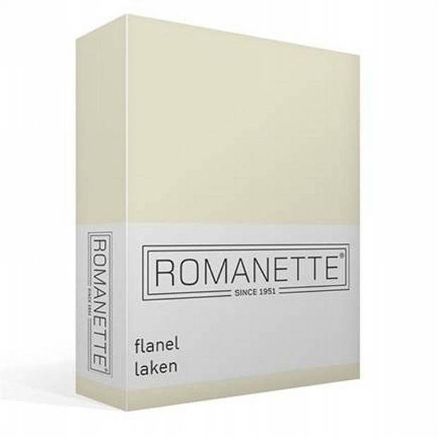 Romanette flanellen laken - 100% geruwde flanel-katoen - 2-persoons (200x260 cm) - Ivoor