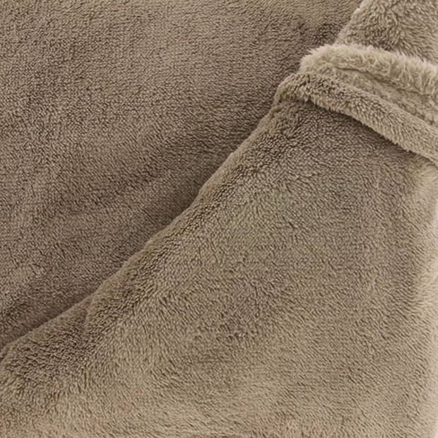 Unique Living plaid/deken Justin - taupe - polyester - 150 x 200 cm - Plaids