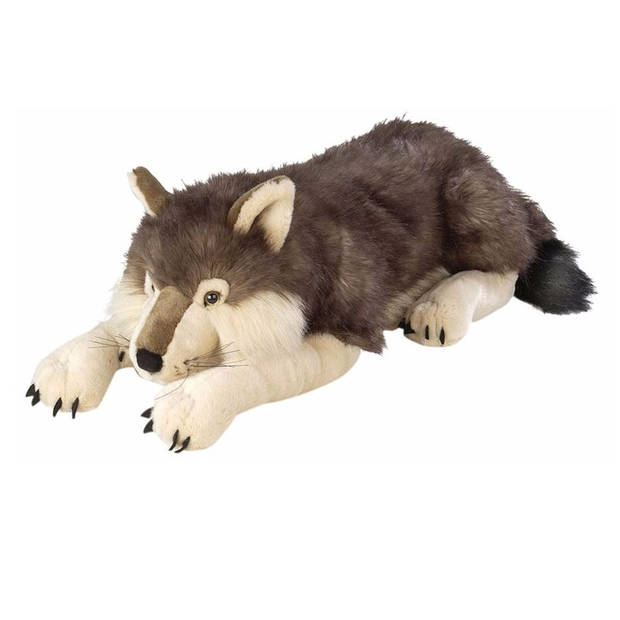 Pluche wolf knuffel 76 cm - Knuffel bosdieren