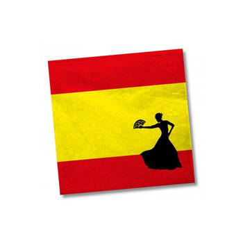 Papieren Spanje vlag servetten 20x - Feestservetten