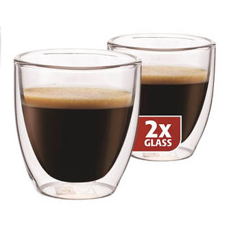 Espressoglazen dubbelwandig, set van 2 - Maxxo