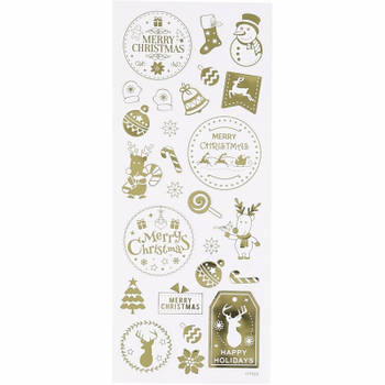 Kerst stickers goud 26 stuks - Stickers