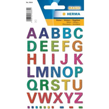 Alfabet stickervel met 42x plakletters gekleurd 1,5 cm - Stickers
