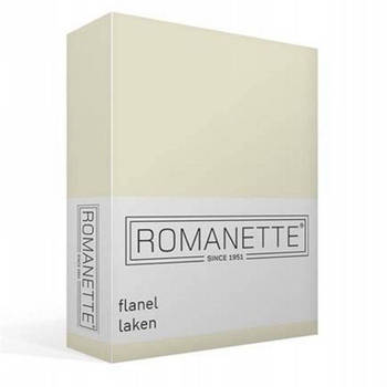 Romanette flanellen laken - 100% geruwde flanel-katoen - 2-persoons (200x260 cm) - Ivoor
