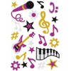 2x set muziek glitter stickers - Stickers