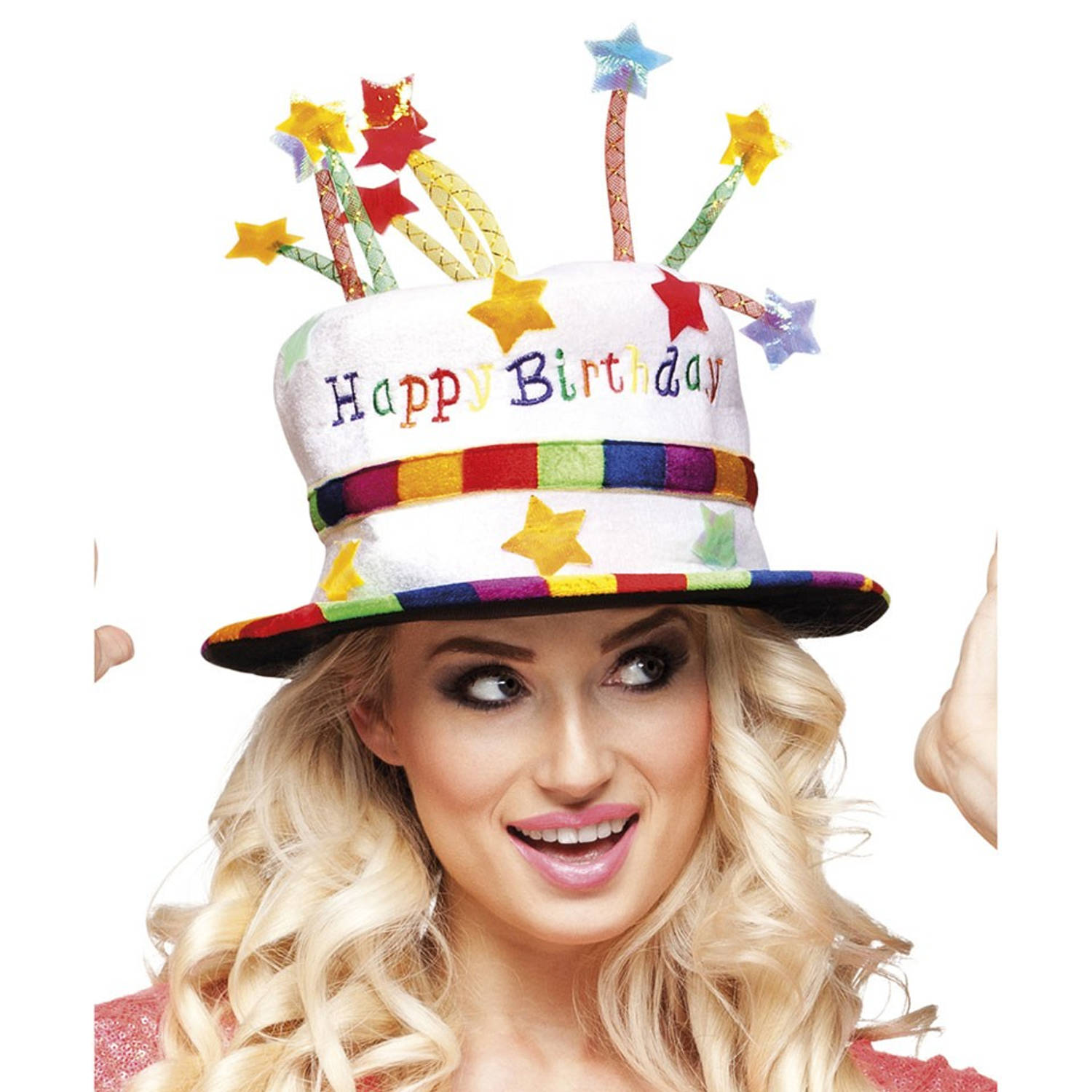 Feestbazaar fluwelen hoed Happy birthday online kopen