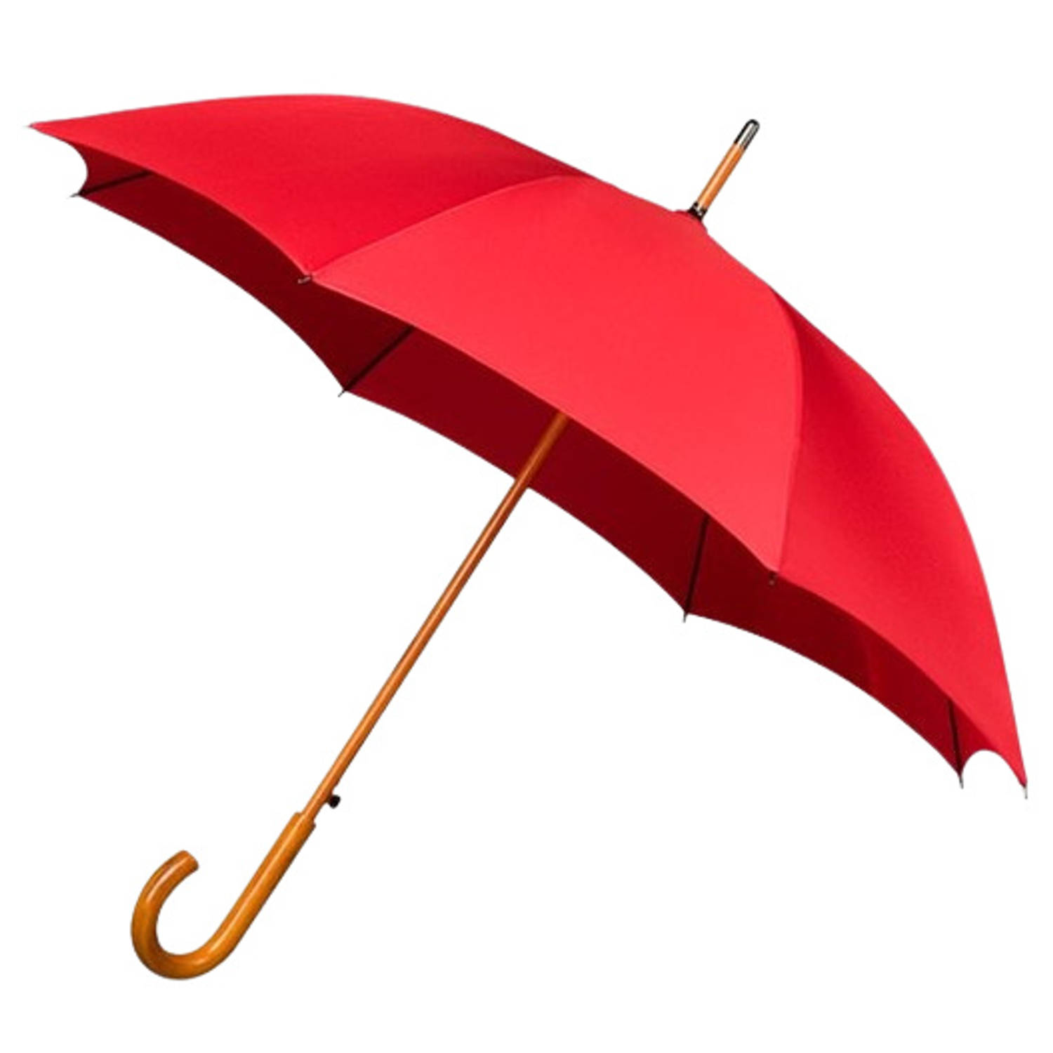 Falcone klassieke paraplu houten stok & haak rood