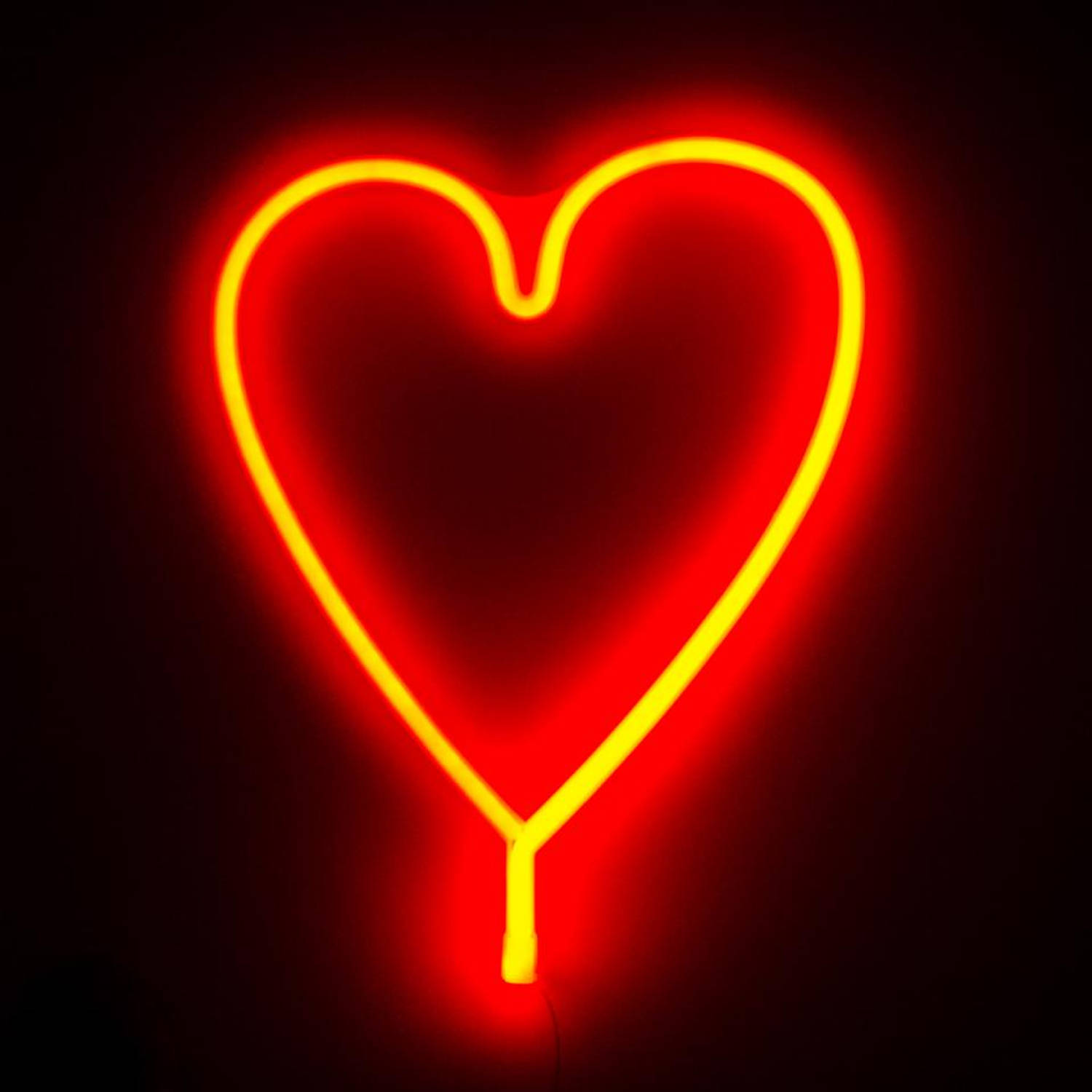 pensioen George Stevenson silhouet Dresz Neon LED lamp hart - rood | Blokker