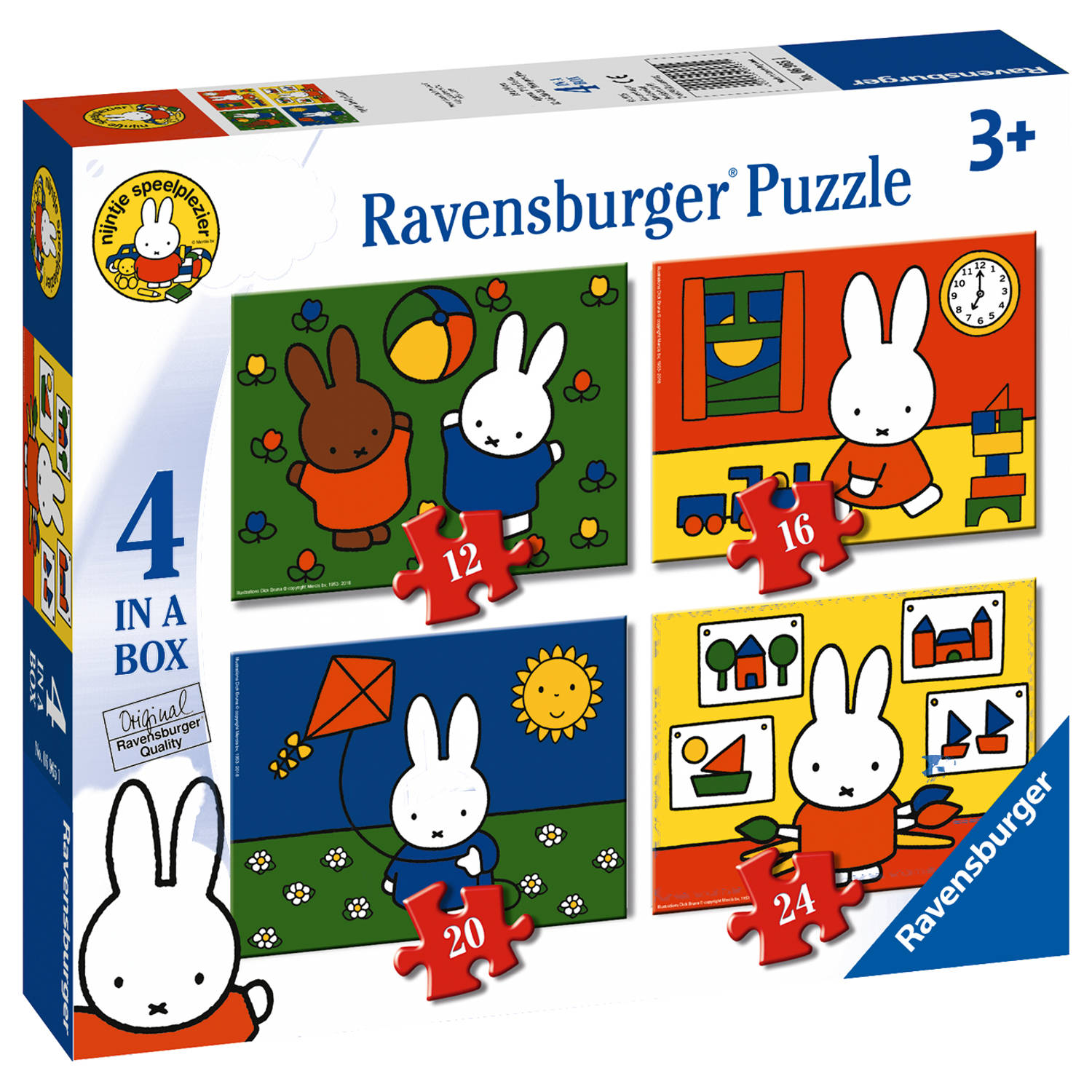 Uitbreiden Salie Specialiseren Ravensburger puzzel 4-in-1 Nijntje - 12 + 16 + 20 + 24 stukjes | Blokker