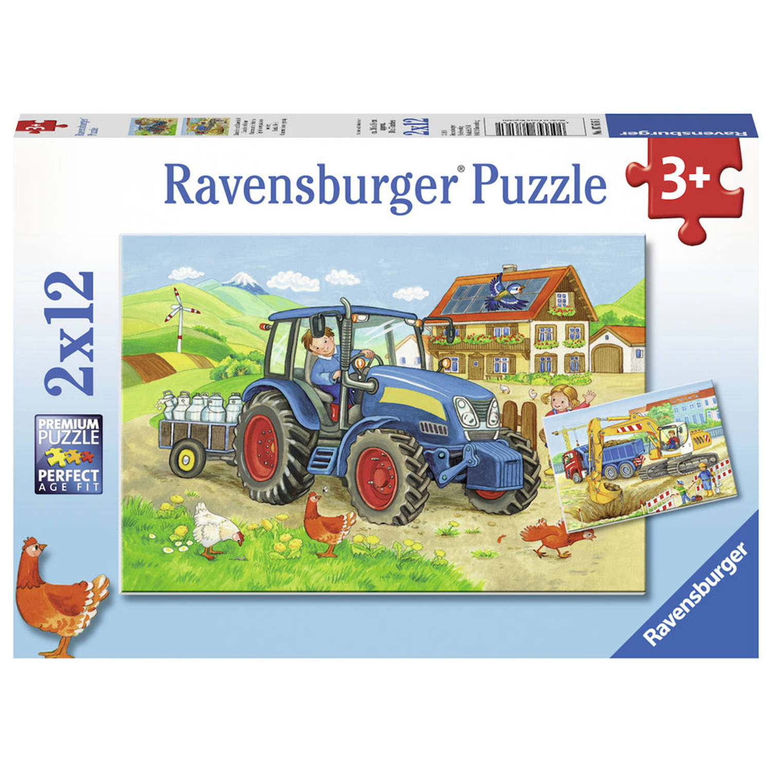 puzzel Op de bouwplaats en boerderij