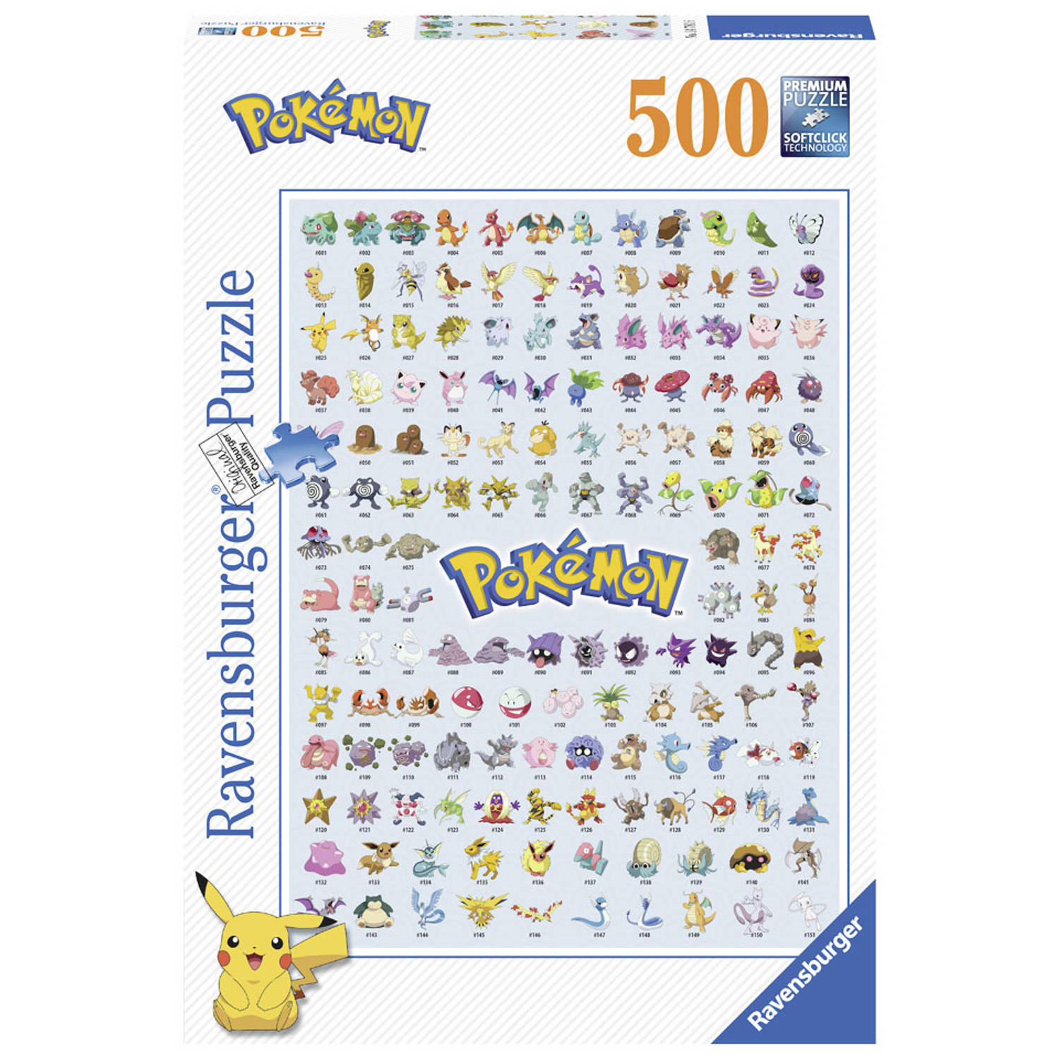 Ravensburger puzzel Eerste generatie Pokémon - legpuzzel - 500 stukjes