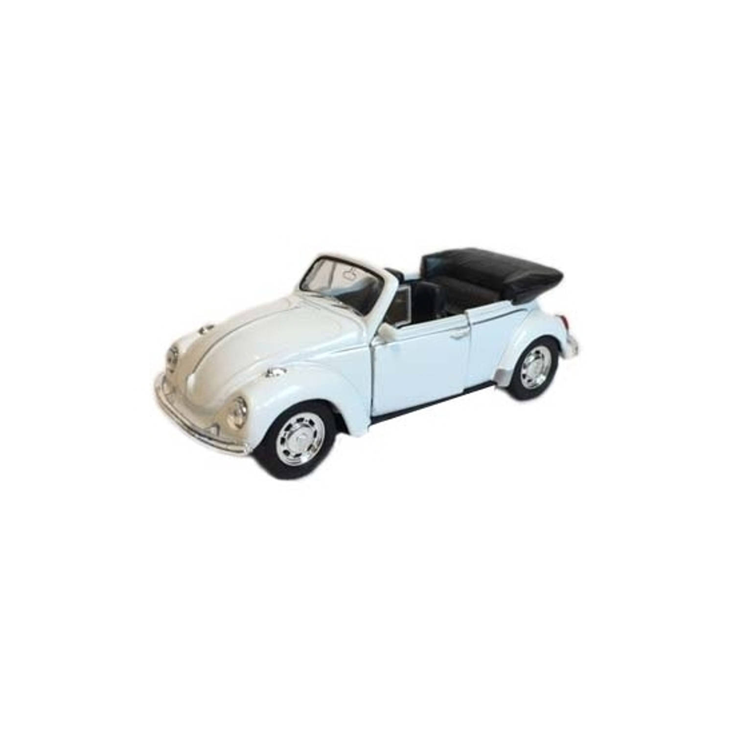 Speelgoed volkswagen kever witte cabrio auto 12 cm