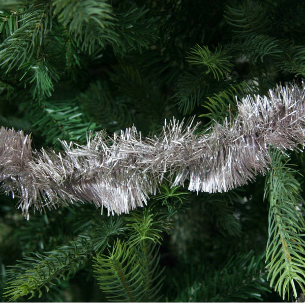 1x Kerst lametta guirlandes lichtroze 270 cm kerstboom versiering/decoratie - Kerstslingers