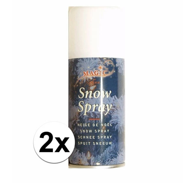 2 Sneeuwspray spuitbussen 150 ml - Decoratiesneeuw