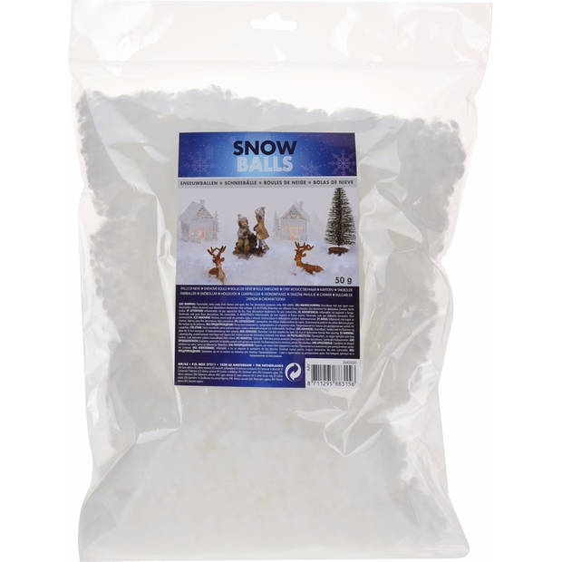 Kunstsneeuw/nepsneeuw neeuwvlokken 50 gram - Decoratiesneeuw