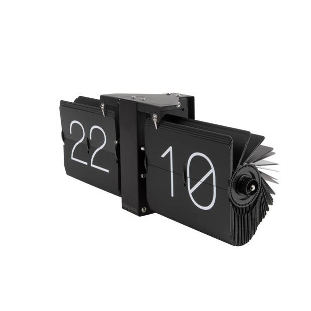 Karlsson tafelklok Flip - 36 x 8,5 x 14 cm - chroom - zwart
