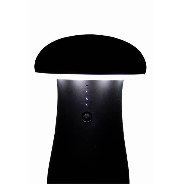 Magische paddenstoel led lamp met power bank - zwart