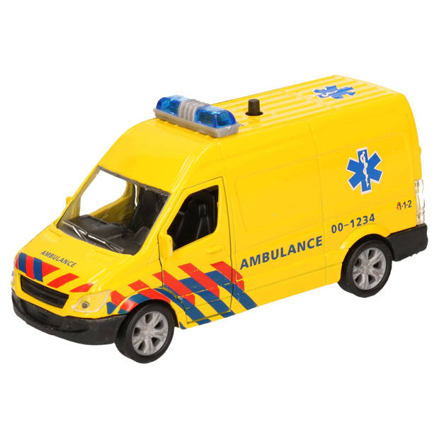Speelgoed ambulance 12 cm met licht en geluid - Speelgoed auto's