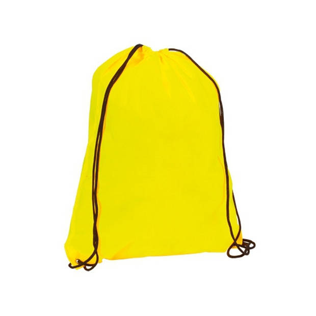 Neon geel gymtas/sporttas met rijgkoord 34 x 42 cm - Rugzak