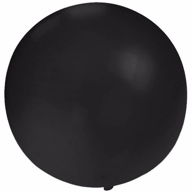Gender reveal ballon voor party / feestje incl blauw en roze poeder zwart 60 cm - Ballonnen