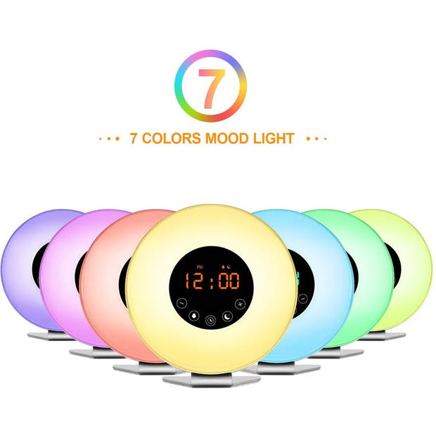Wake up light met verschillende kleuren - lichtwekker met fm radio
