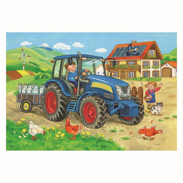 Ravensburger puzzel bouwplaats en boerderij - 2 x 12 stukjes