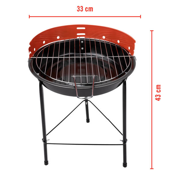 BBQ Collection Barbecue - BBQ Houtskool - Lichtgewicht Draagbare Barbeque Grill - Ø 43 cm - Willekeurige Kleur