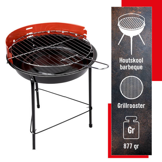BBQ Collection Barbecue - BBQ Houtskool - Lichtgewicht Draagbare Barbeque Grill - Ø 43 cm - Willekeurige Kleur