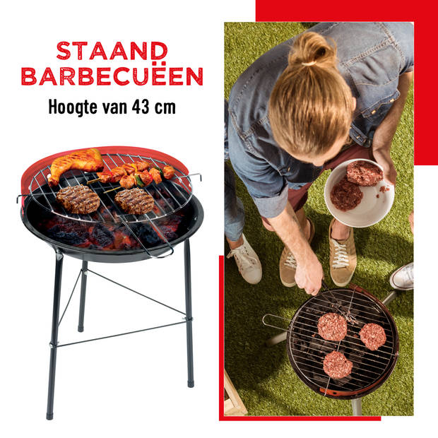 BBQ Collection Barbecue - BBQ Houtskool - Lichtgewicht Draagbare Barbeque Grill - Ø 43 cm - Willekeurige Kleur