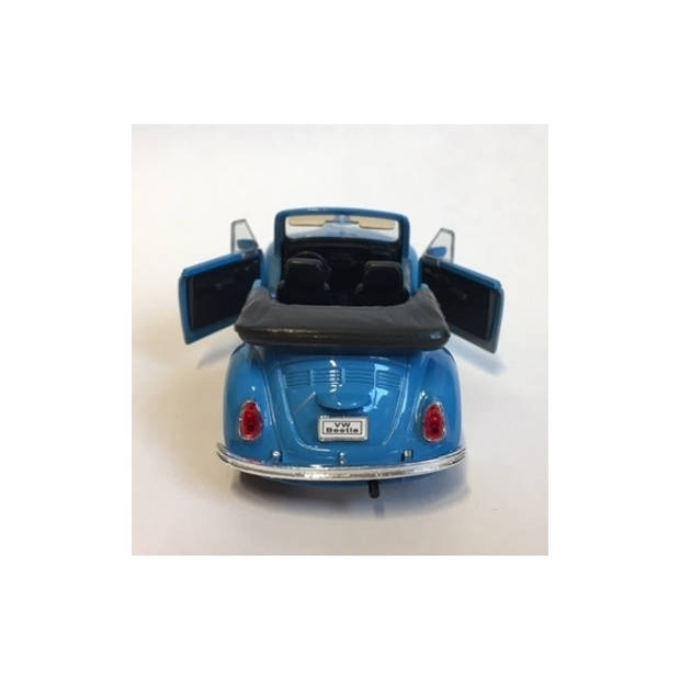 Speelauto Volkswagen Kever blauw open dak 12 cm - Speelgoed auto's