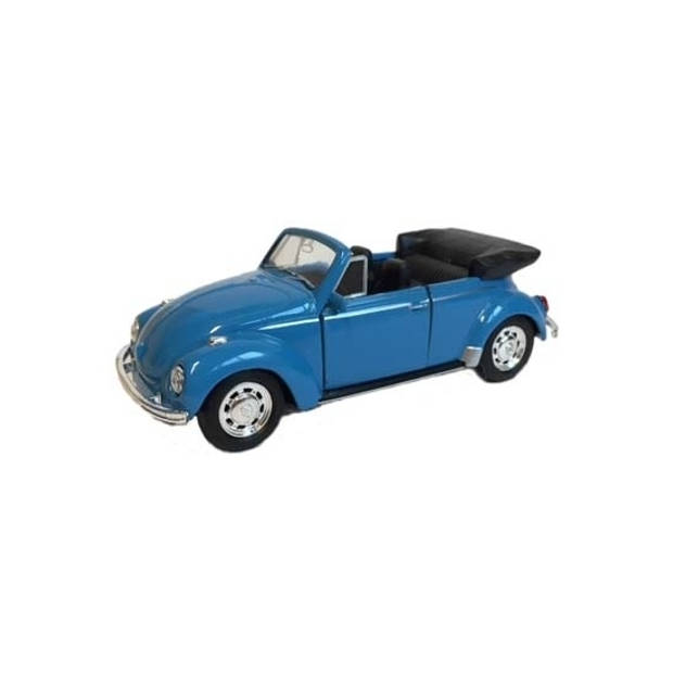 Speelauto Volkswagen Kever blauw open dak 12 cm - Speelgoed auto's