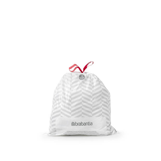 Brabantia PerfectFit afvalzak met trekbandsluiting code J, 20-25 liter, 20 stuks/rol - White