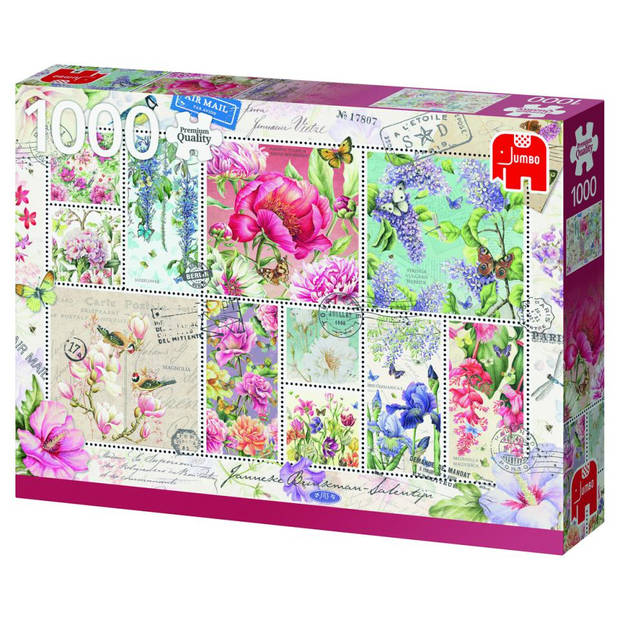 Jumbo puzzel bloemen zegels - 1000 stukjes