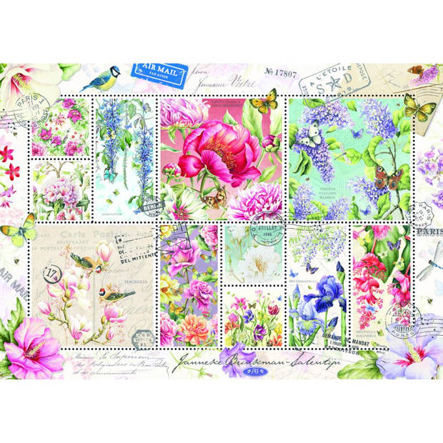 Jumbo puzzel bloemen zegels - 1000 stukjes
