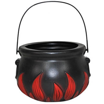 Decoratie heksenketel/kookpot zwart 18 cm - Halloween versiering - Feestdecoratievoorwerp