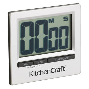 KitchenCraft kookwekker 100 Minute 8,5 x 8 cm RVS zilver/zwart