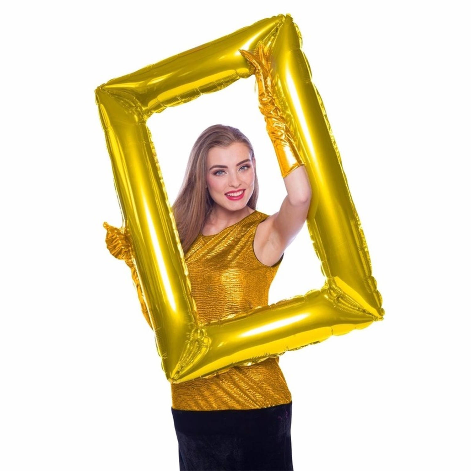 Folie foto frame rechthoek goud 85 x 60 cm - Ballonnen