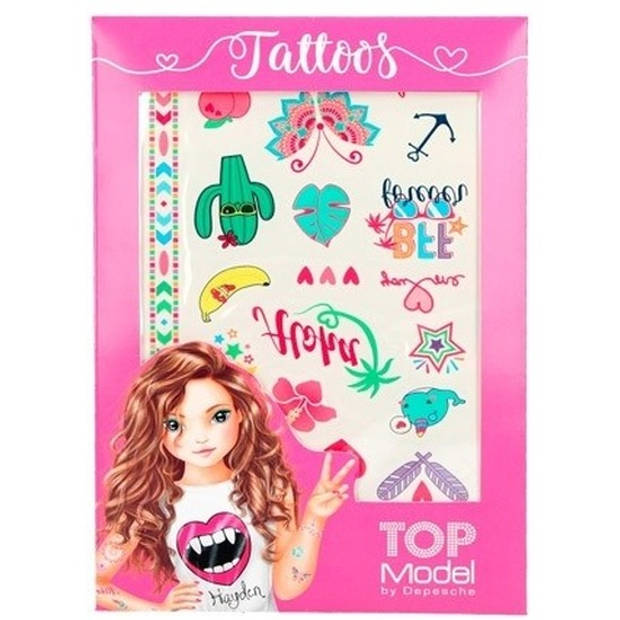 TopModel plak tattoos metallic voor meisjes - Verkleed tatoeages